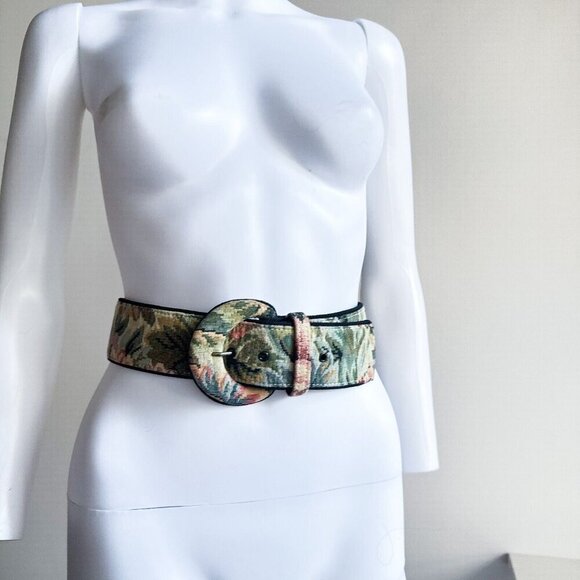 Vintage Tapestry Couch Print Grandma Style Belt - Picture 2 of 10